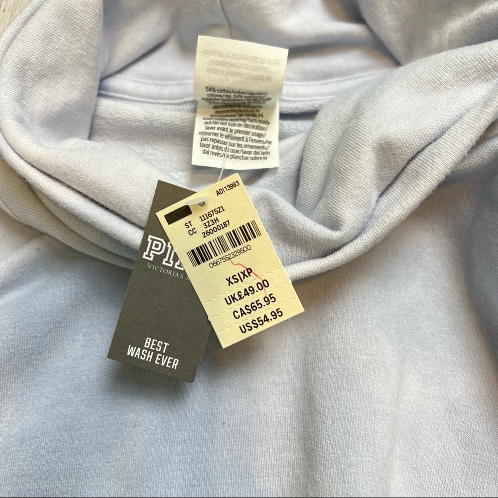 Pink Victoria’s Secret Oversized Blue Tie Dye Turtleneck Sweatshirt. Siz… - Picture 5 of 12